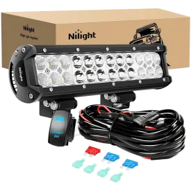 12 Inch 72W Double Row Spot Flood Led Light Bar | 16AWG Wire 5Pin Switch