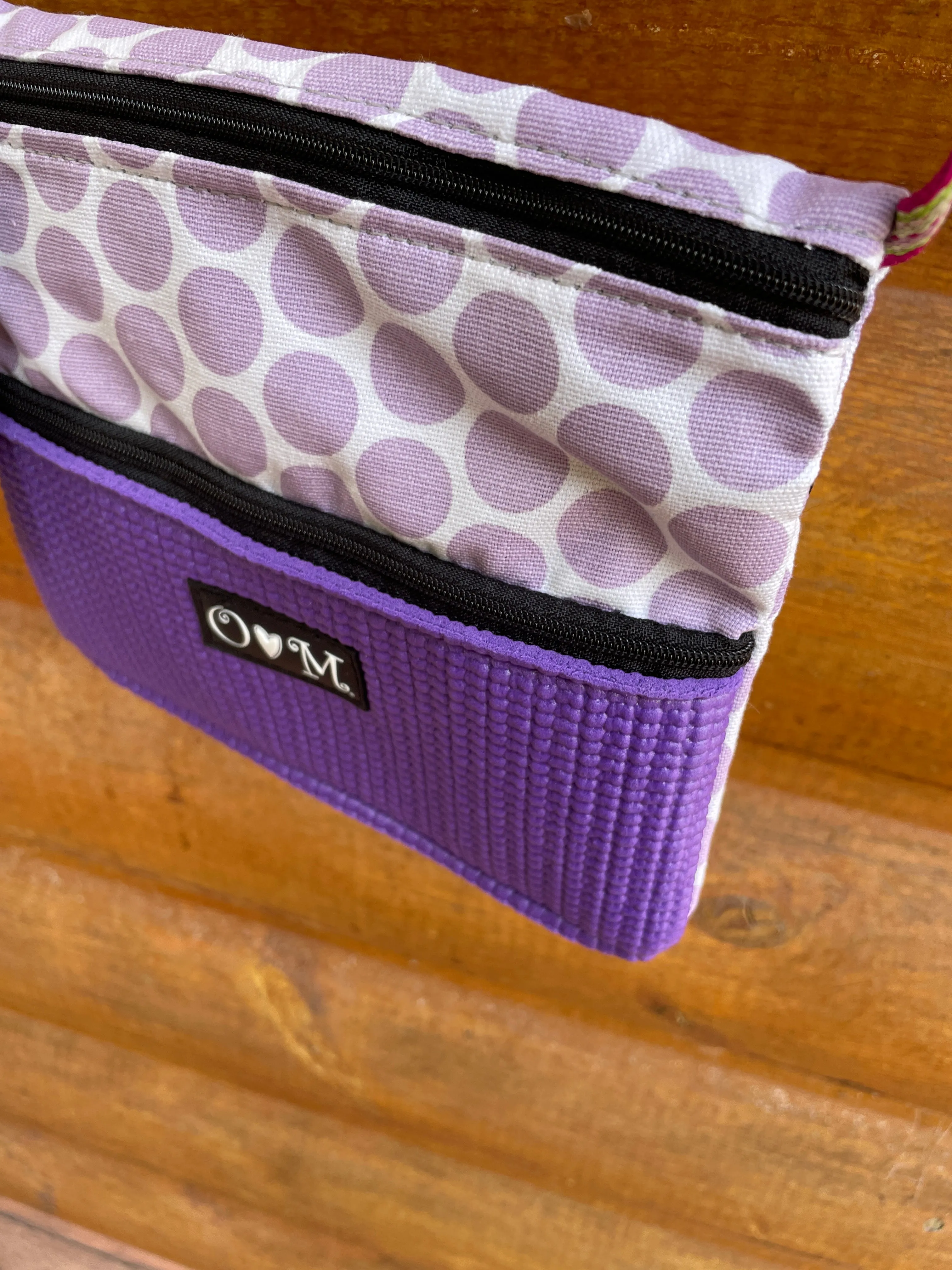 3 Zip Bag Purple- Polka Dots print Fabric