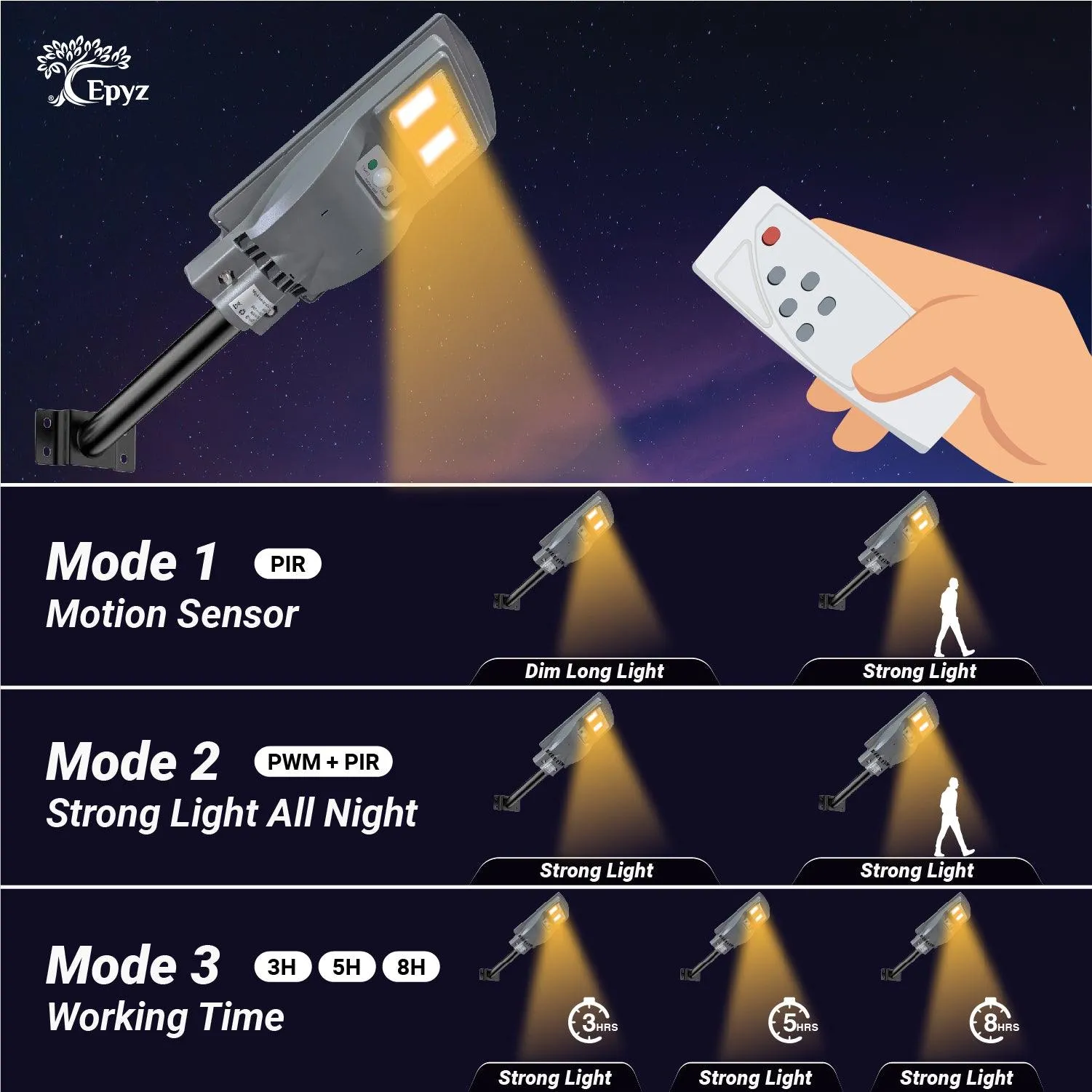 30 Watt Solar Street Lights ( Warm Light )