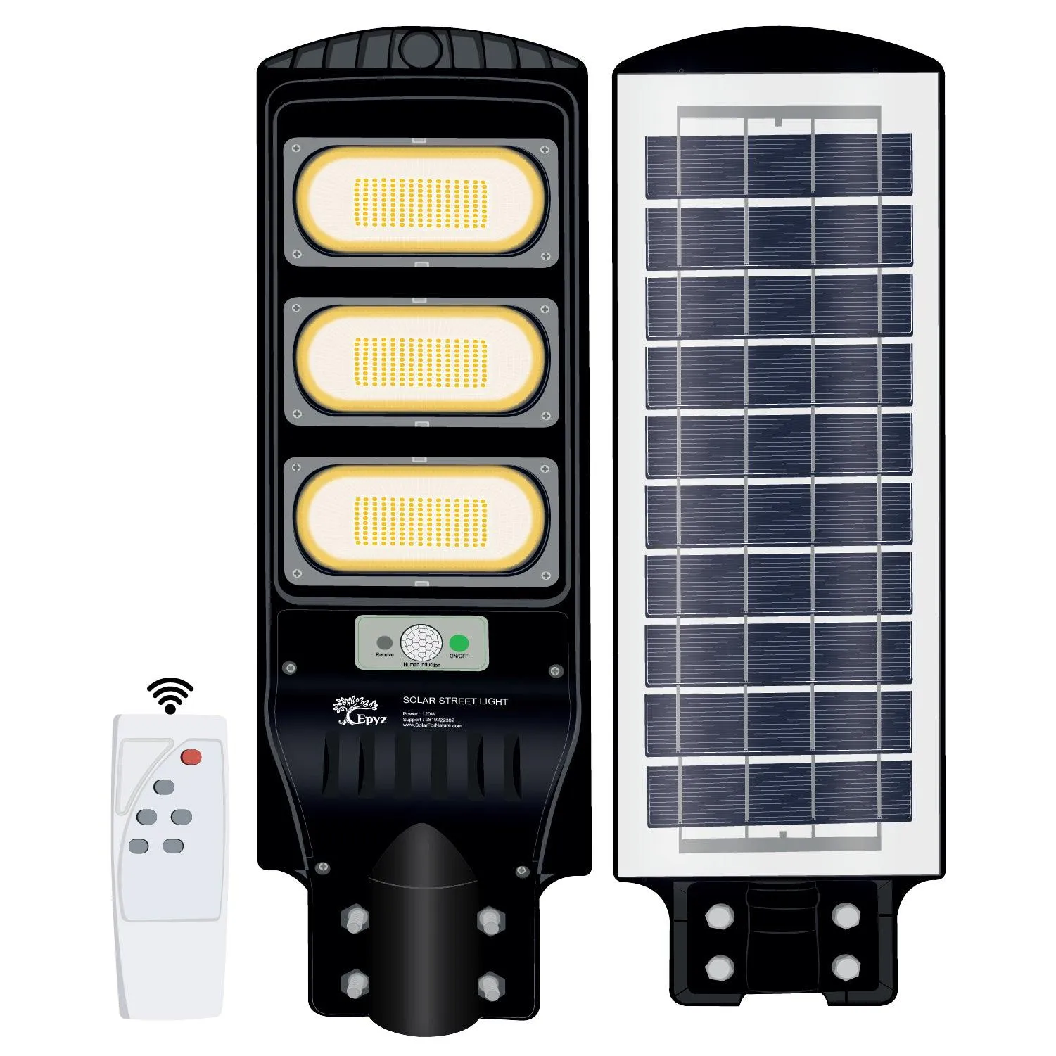 90 Watt Solar Street Lights  (Warm Light)