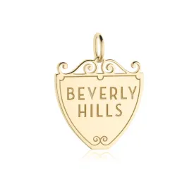90210 Sign Charm Beverly Hills Los Angeles Gold
