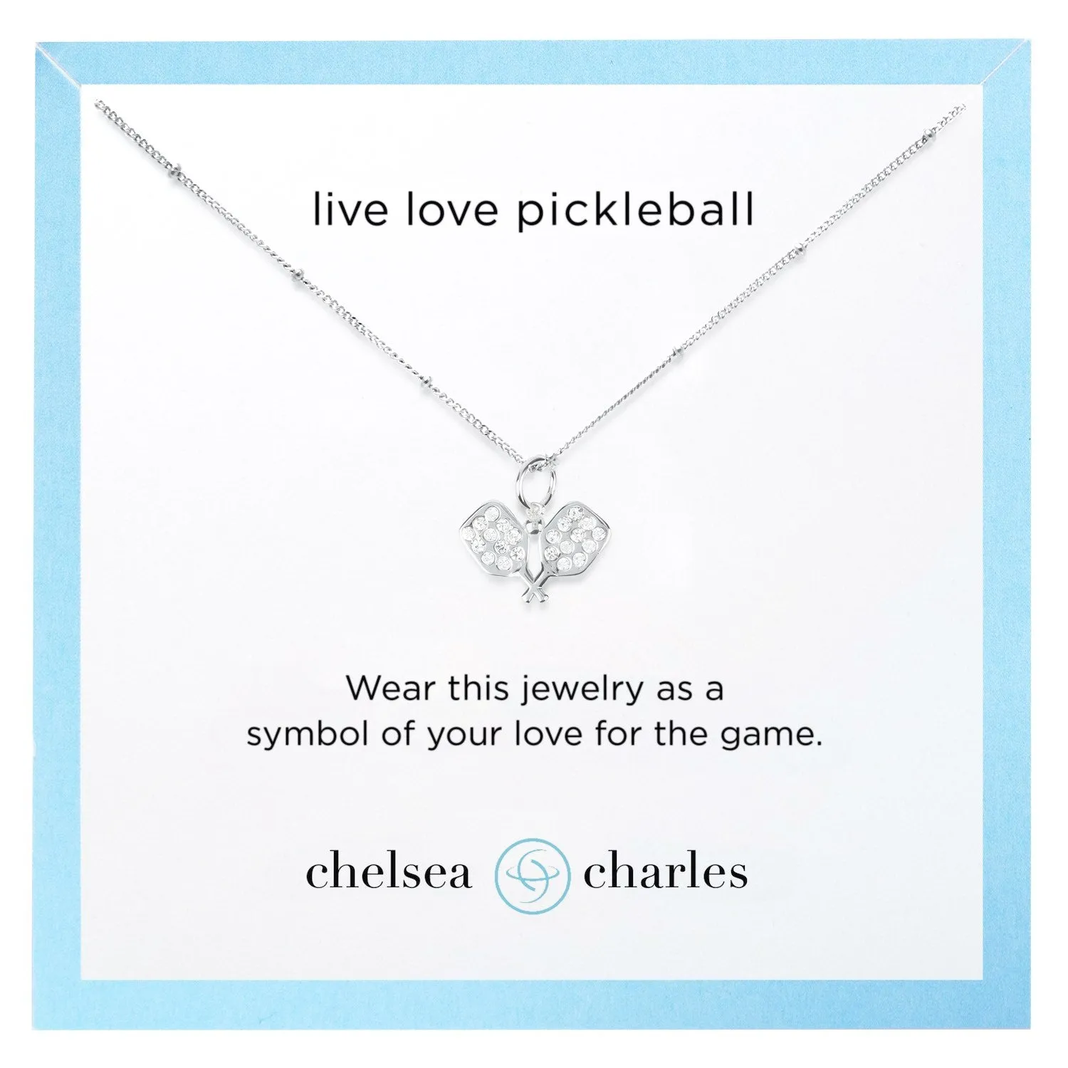 CC Sport Pavé Pickleball Charm Necklace - Gold