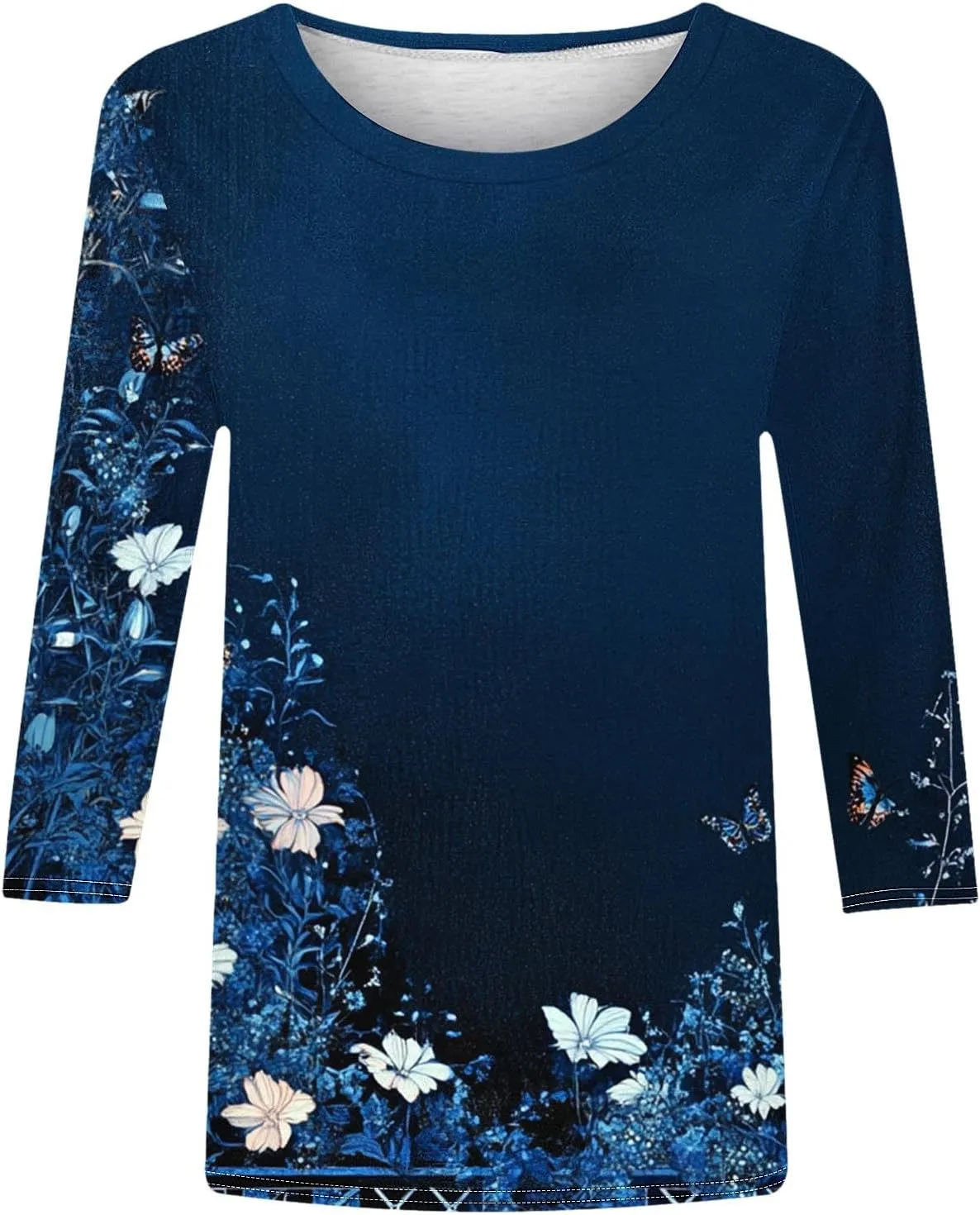 Ceboyel 3/4 Sleeve Tops for Women Summer Floral Paisley Print Tees Shirts Trendy Ladies Blouses Dressy Casual Clothing 2023