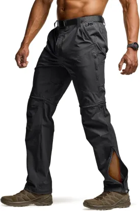 CQR Men's Convertible Cargo Tactical Pants, Water Resistant Outdoor Hiking Pants, Zip Off Lightweight Stretch Work Pants