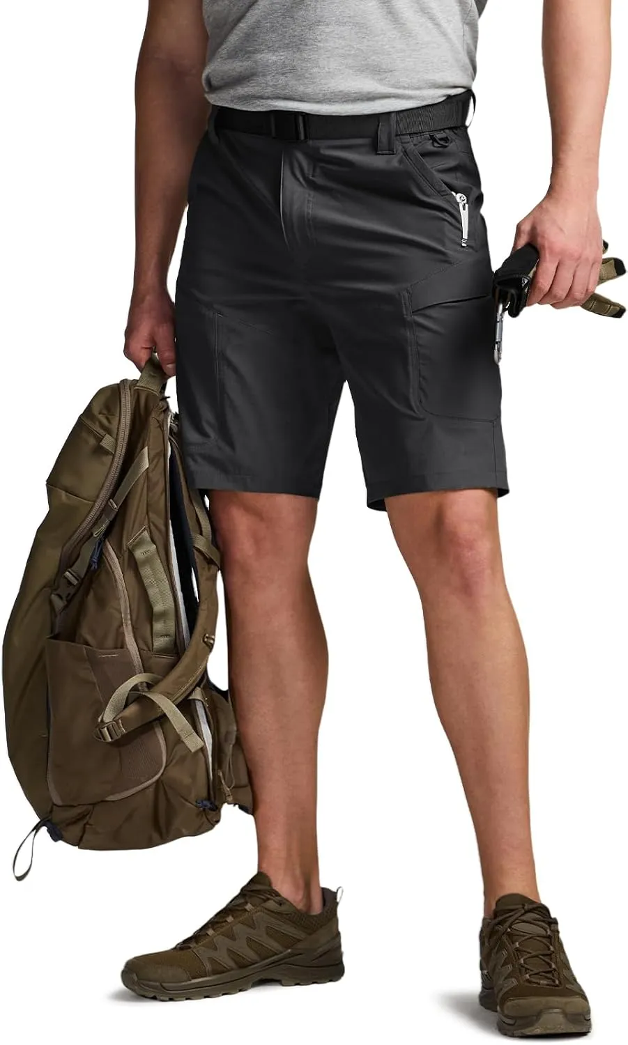 CQR Mens Quick-Dry Stretch Hiking Cargo Shorts  Lightweight Water-Resistant Tactical Casual, Golf & Outdoor with Pockets