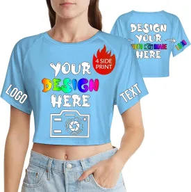 Custom Crop Top for Women Design Photo Logo Text Crop Tops Custom Baby Tee Personalized Short Sleeve Shirt for Mom