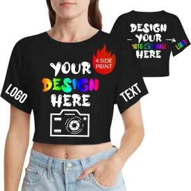 Custom Crop Top for Women Design Photo Logo Text Crop Tops Custom Baby Tee Personalized Short Sleeve Shirt for Mom