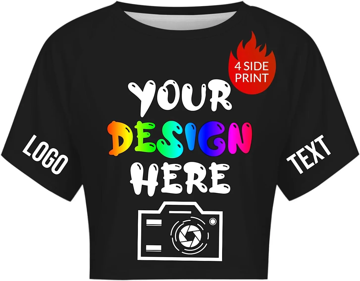 Custom Crop Top for Women Design Photo Logo Text Crop Tops Custom Baby Tee Personalized Short Sleeve Shirt for Mom