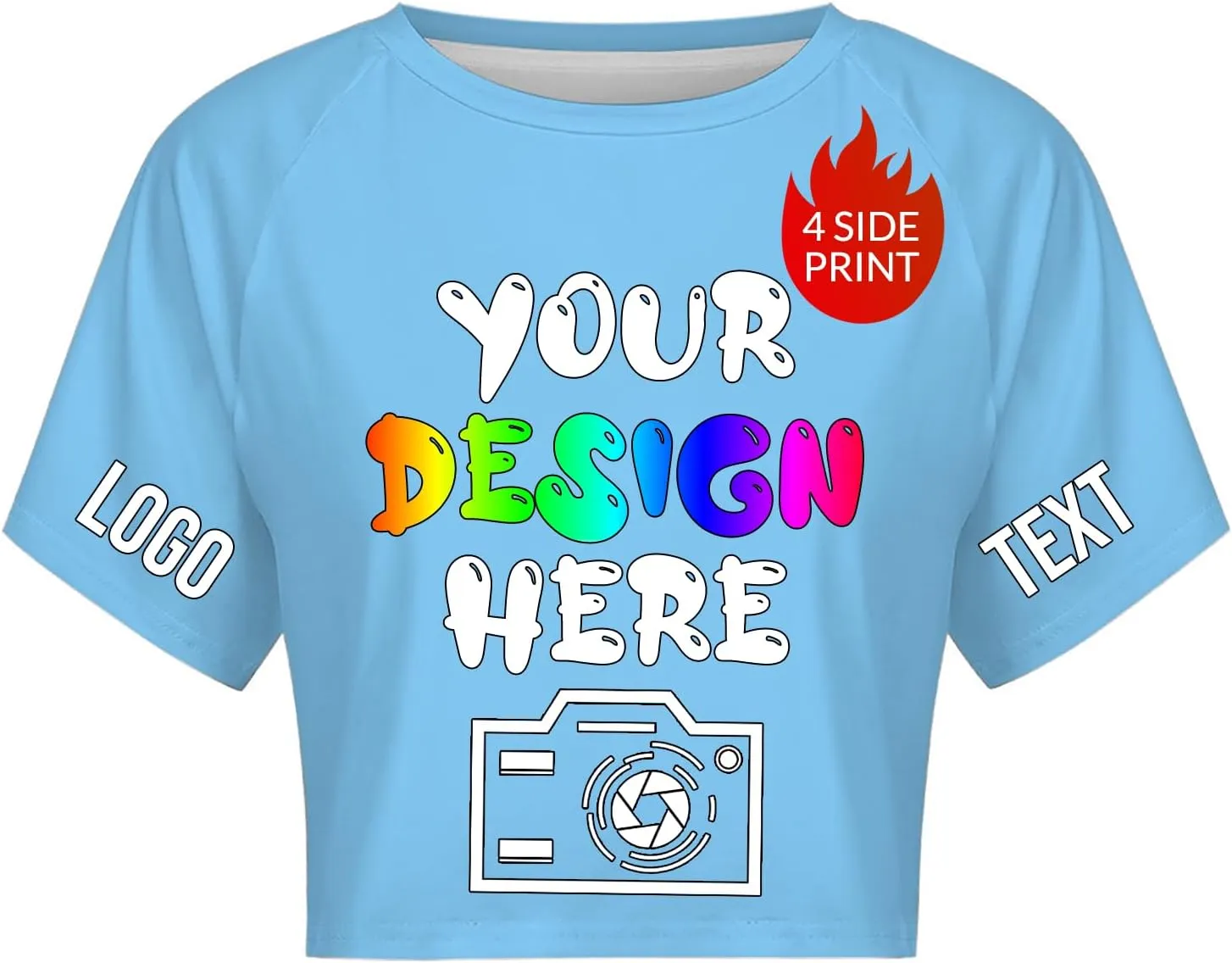 Custom Crop Top for Women Design Photo Logo Text Crop Tops Custom Baby Tee Personalized Short Sleeve Shirt for Mom