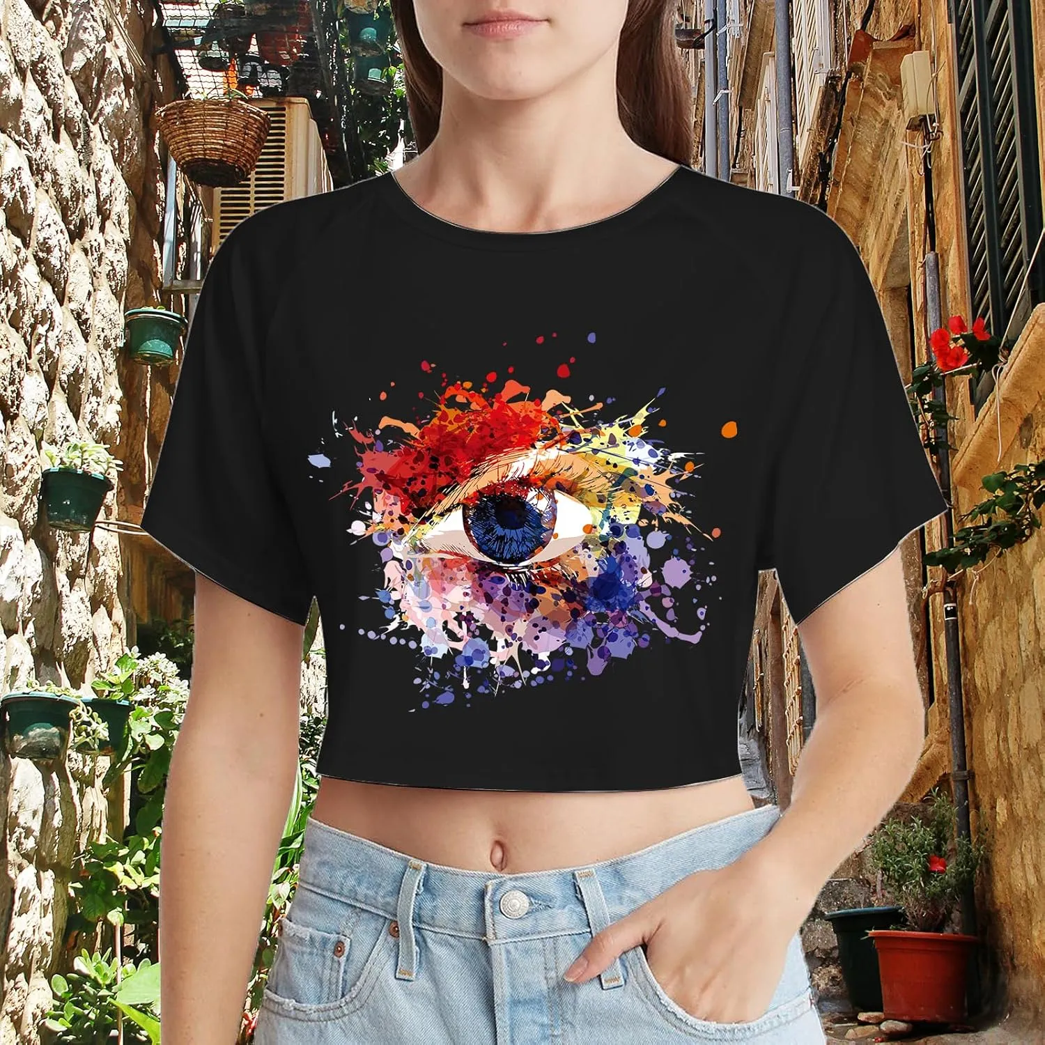 Custom Crop Top for Women Design Photo Logo Text Crop Tops Custom Baby Tee Personalized Short Sleeve Shirt for Mom