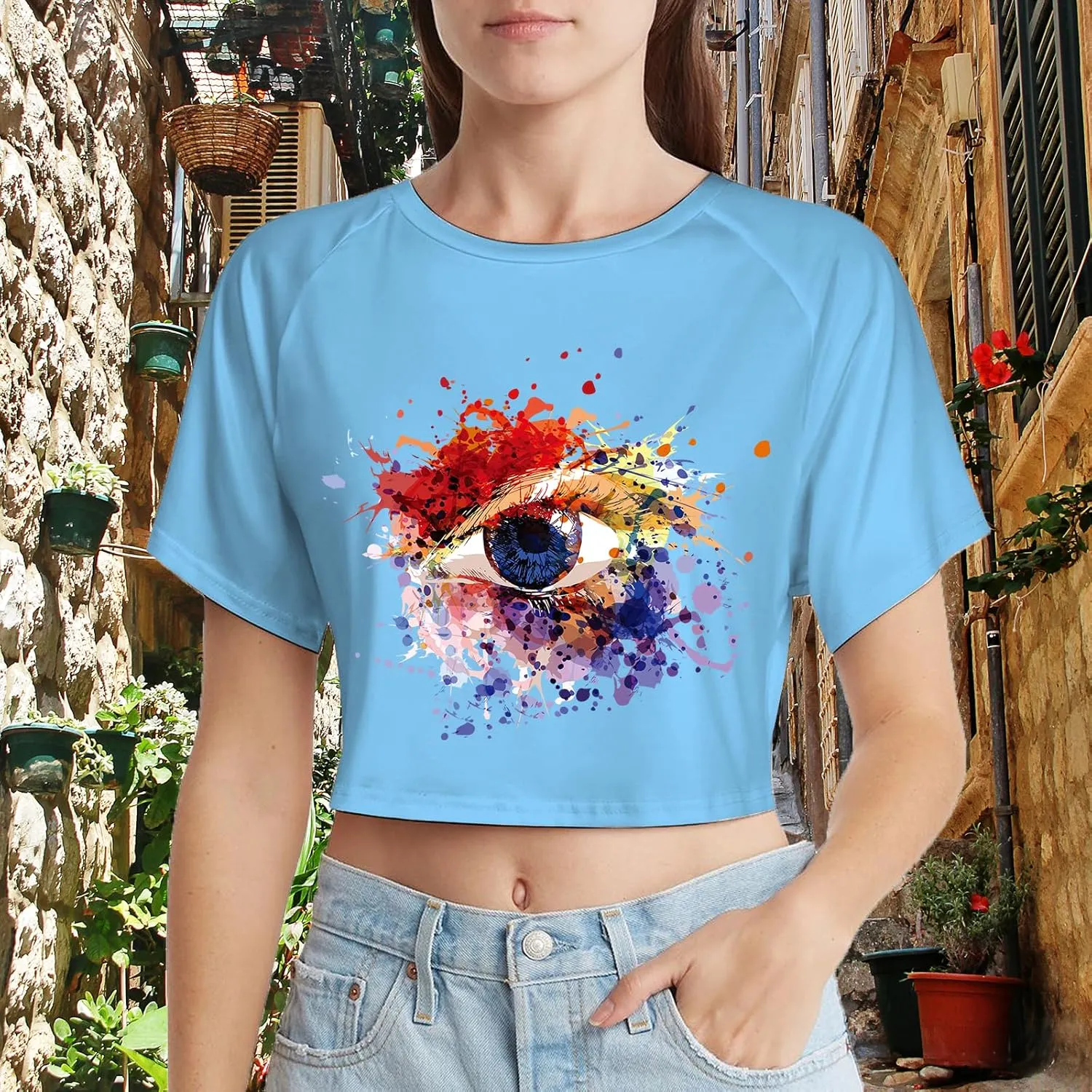 Custom Crop Top for Women Design Photo Logo Text Crop Tops Custom Baby Tee Personalized Short Sleeve Shirt for Mom