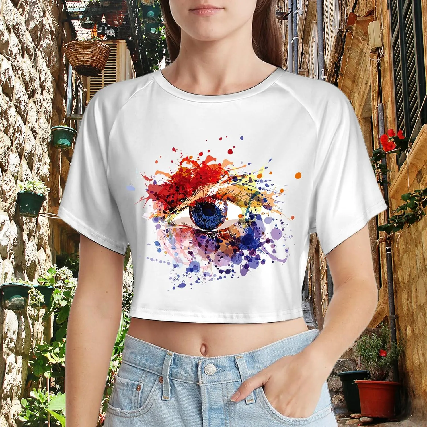 Custom Crop Top for Women Design Photo Logo Text Crop Tops Custom Baby Tee Personalized Short Sleeve Shirt for Mom