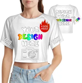 Custom Crop Top for Women Design Photo Logo Text Crop Tops Custom Baby Tee Personalized Short Sleeve Shirt for Mom