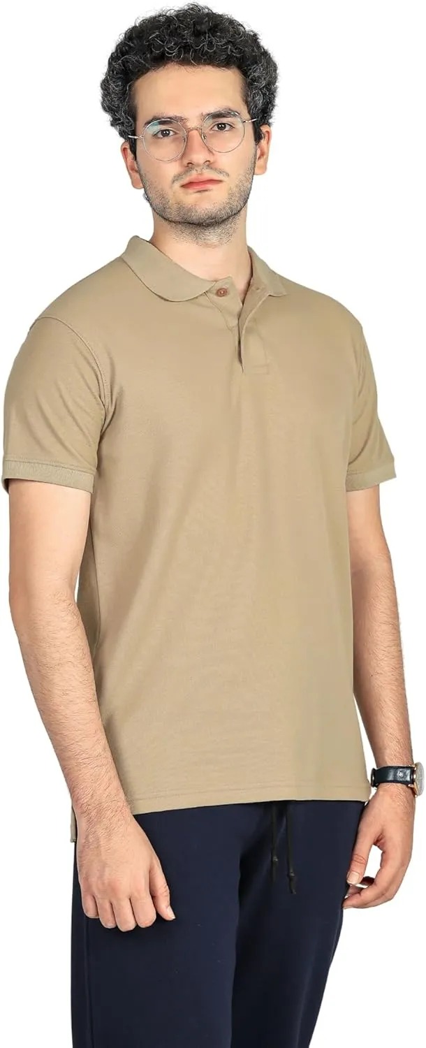 CUZO Men's Pique Polo Shirt 100% Soft Cotton Light Weight Short Sleeve for Men, Casual, 180 GSM