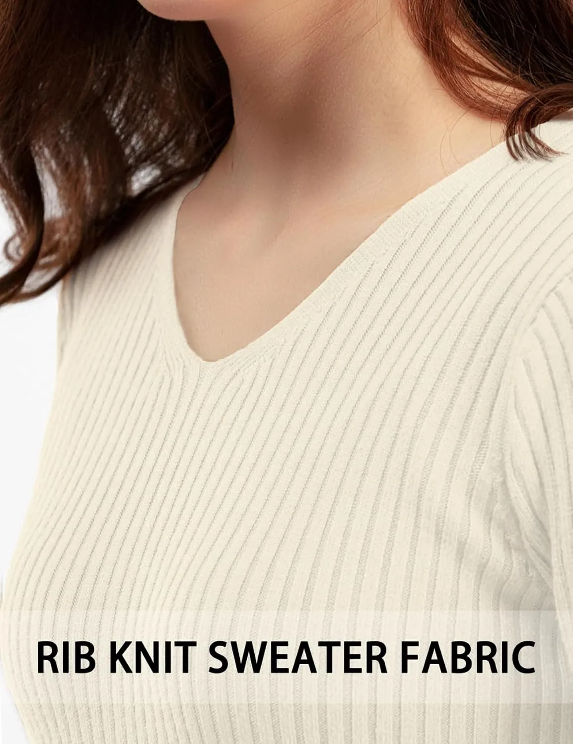 CYCLAMEN 2023 Women's Ribbed Knit Sweater Mini Dress A-Line V Neck Long Sleeve Short Dress Winter Fall
