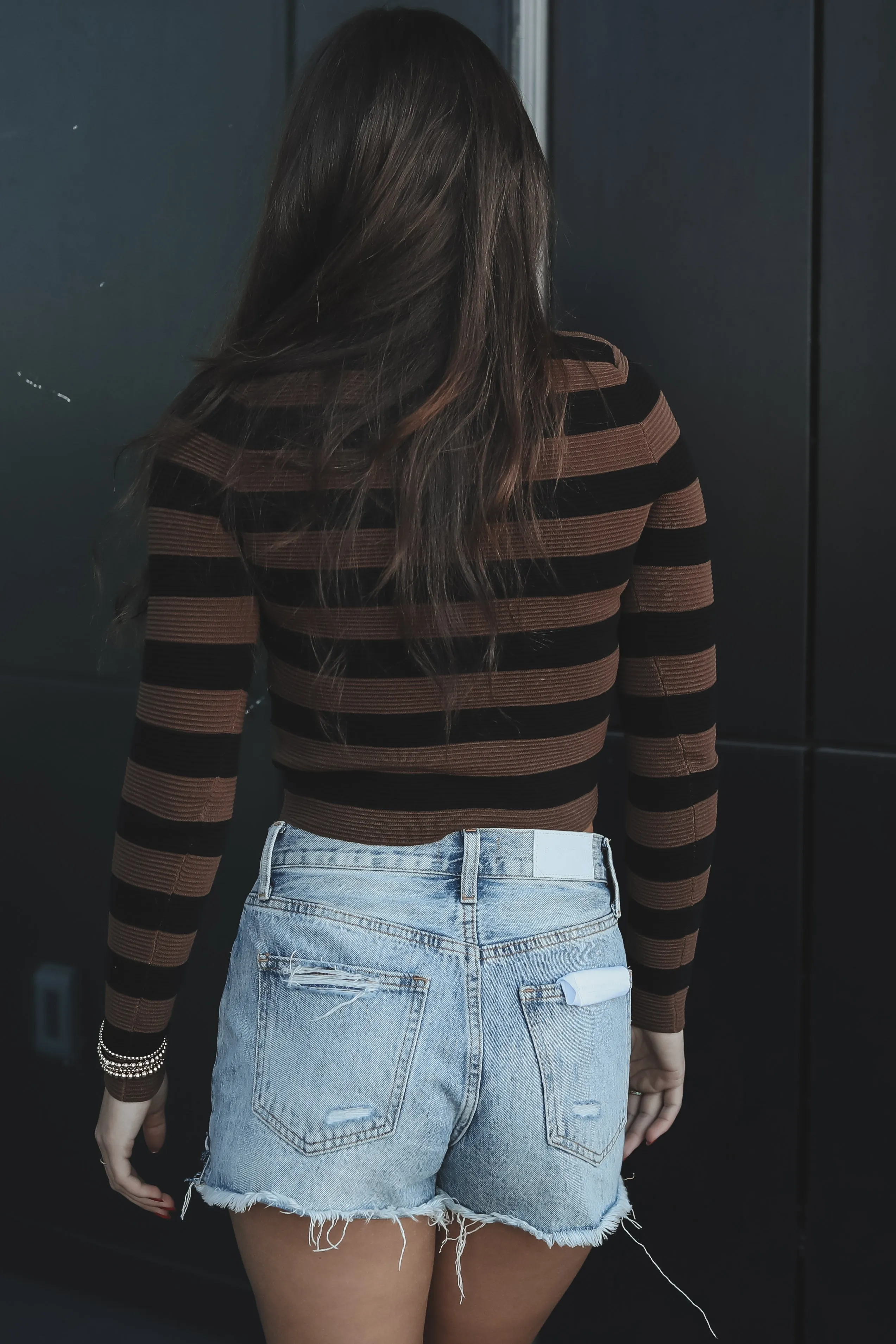 DEAL A Cute Casual Girly Black And Brown Long Sleeve
