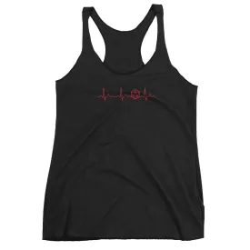 Dice Heartbeat Women's Racer-back Tank-top