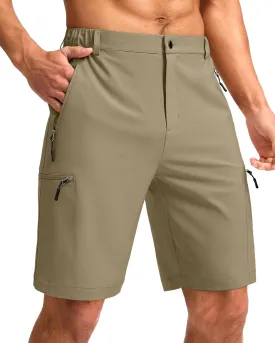 G Gradual Mens Hiking Cargo Shorts with 4 Zipper Pockets 9" Quick Dry Lightweight Casual Work Shorts for Men Golf Fishing