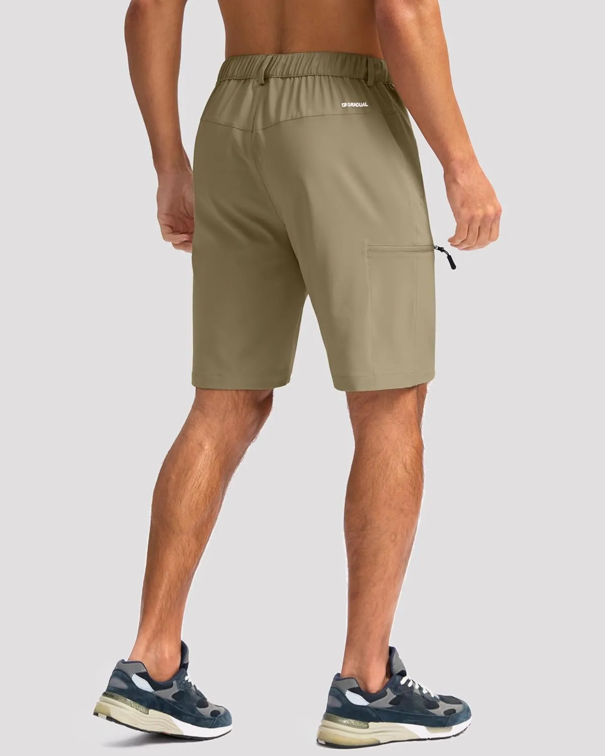 G Gradual Mens Hiking Cargo Shorts with 4 Zipper Pockets 9" Quick Dry Lightweight Casual Work Shorts for Men Golf Fishing