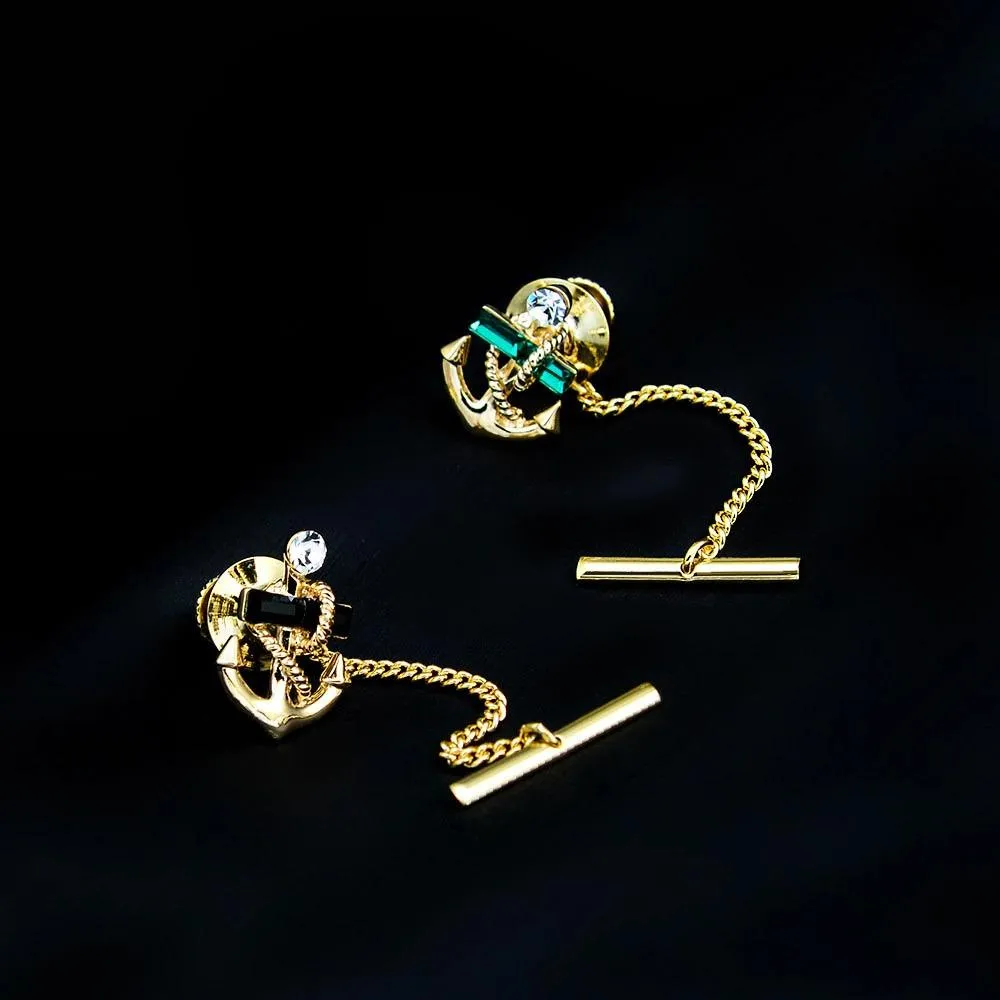 Gold-Tone Anchor Tie Tack