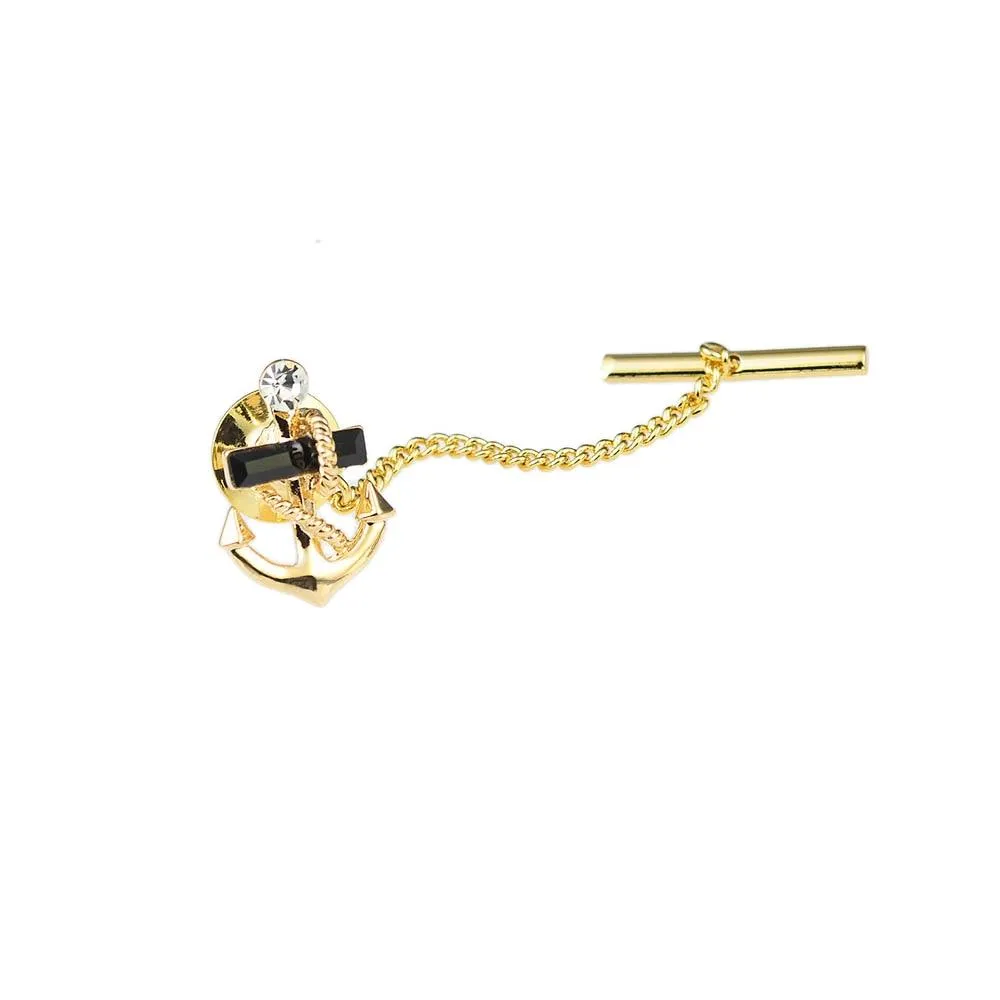 Gold-Tone Anchor Tie Tack