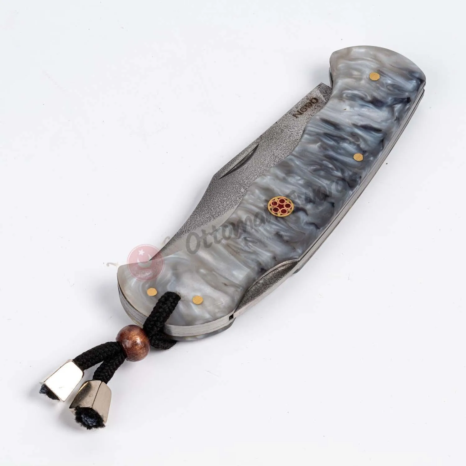 Gray Epoxy Handle LockBack Pocket Knife