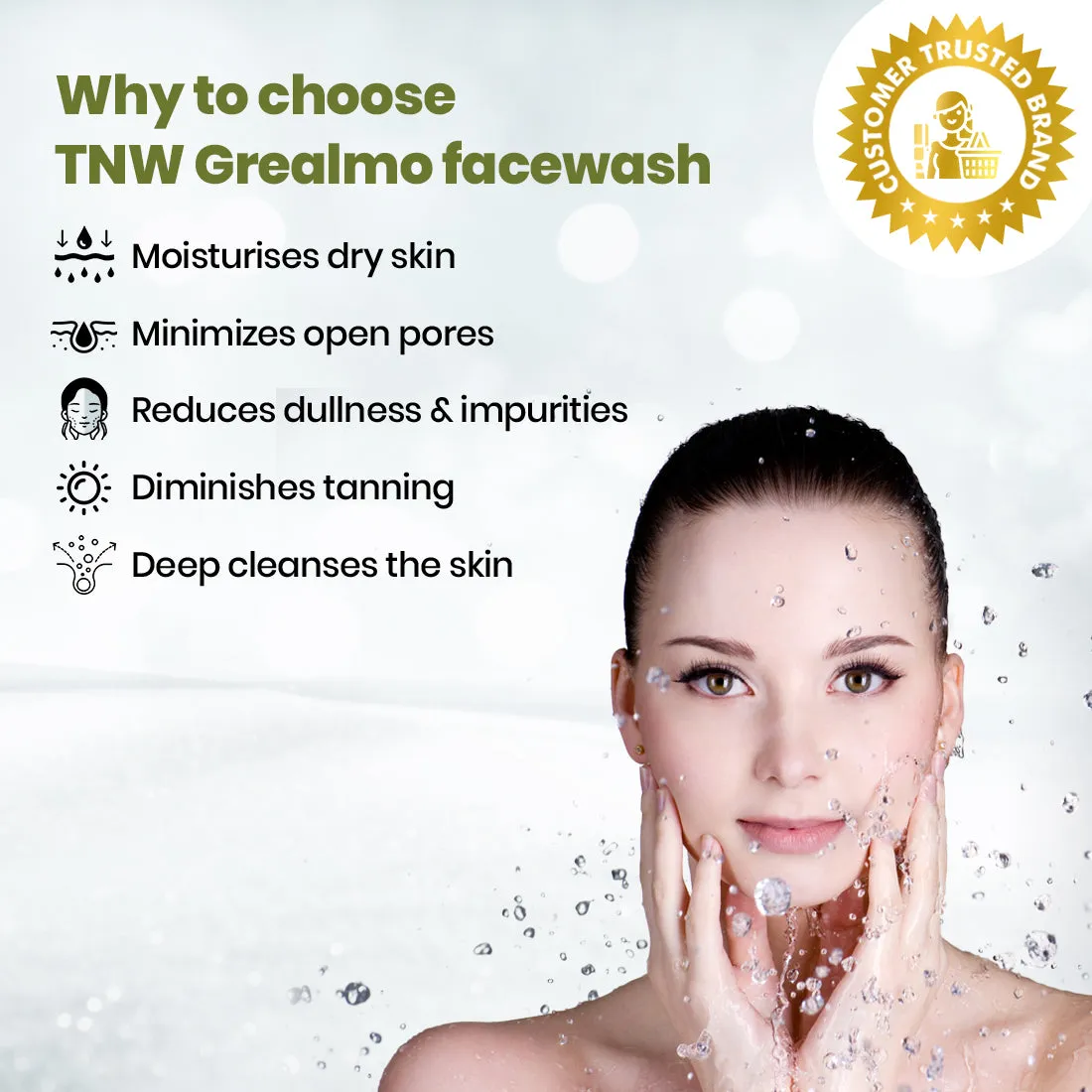 Green Tea Face Wash (Grealmo) - Paraben/Sulphate-Free