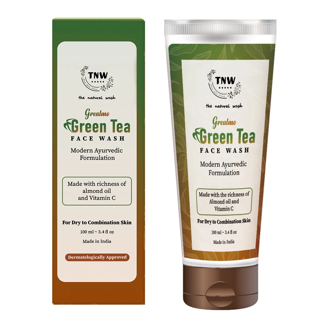 Green Tea Face Wash (Grealmo) - Paraben/Sulphate-Free