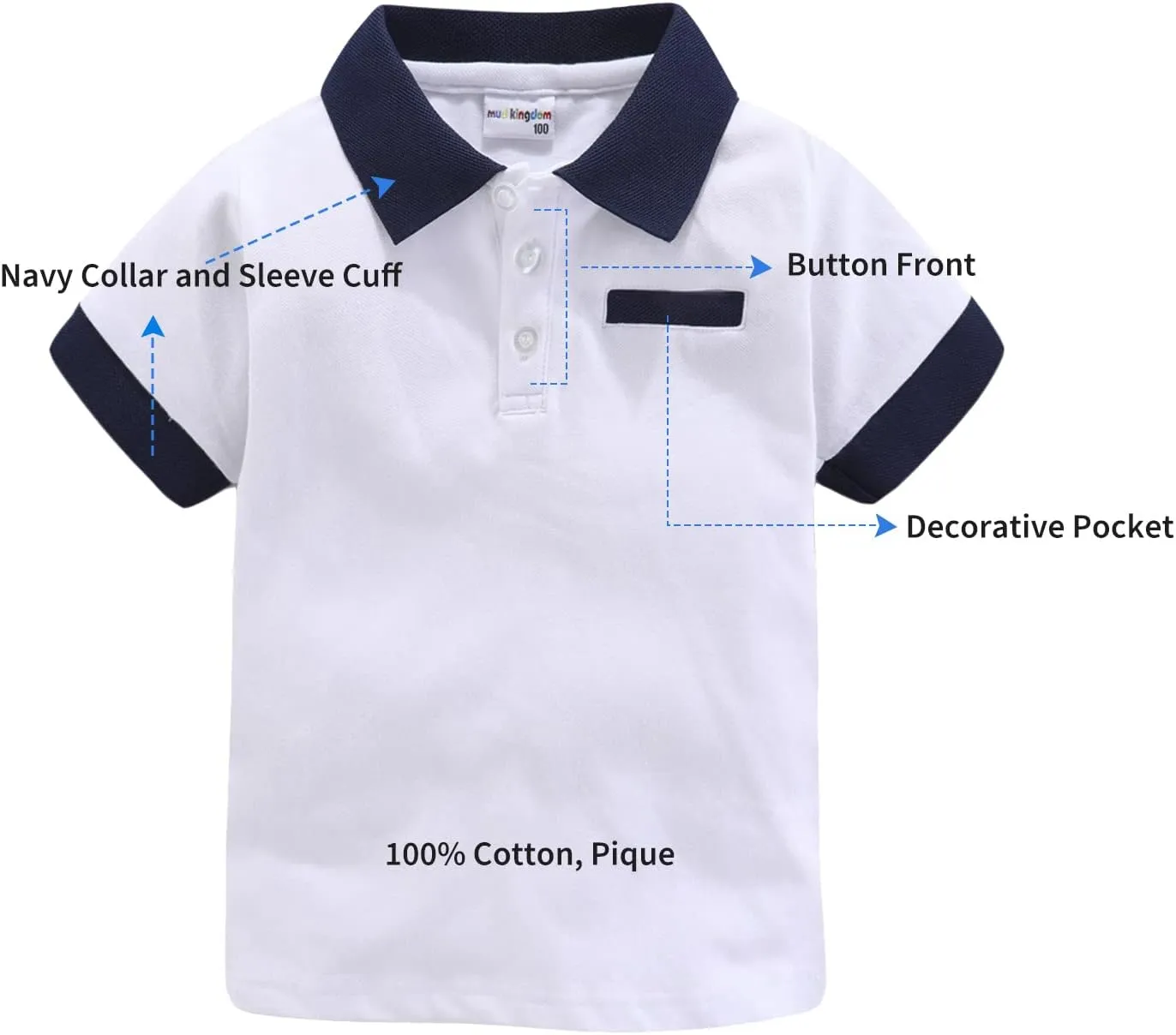 LittleSpring Boys Girls Polo Shirt School Uniform Short Sleeve Pique Polo T Shirt for Kids