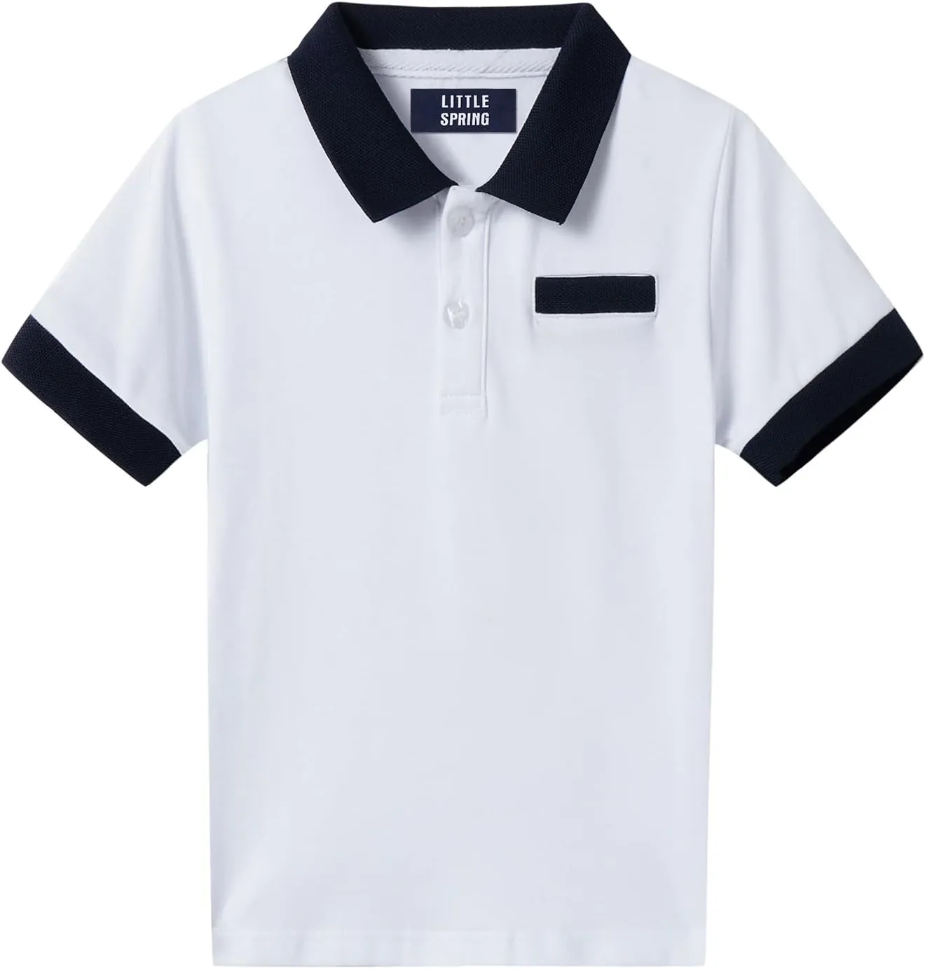 LittleSpring Boys Girls Polo Shirt School Uniform Short Sleeve Pique Polo T Shirt for Kids