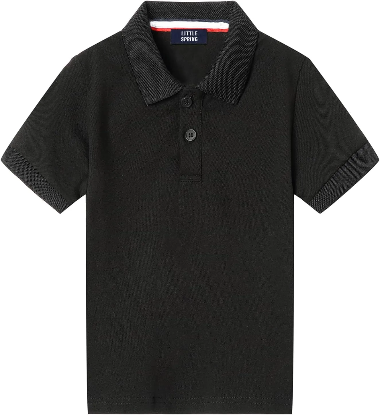 LittleSpring Kids School Uniform Pique Polo Shirts Short Sleeve