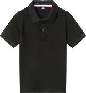 LittleSpring Kids School Uniform Pique Polo Shirts Short Sleeve