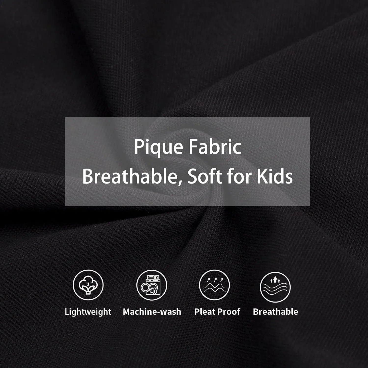 LittleSpring Kids School Uniform Pique Polo Shirts Short Sleeve