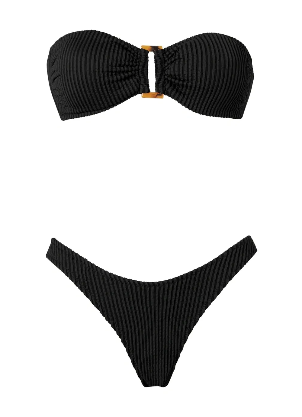 Melita Bandeau Bikini Curly Black