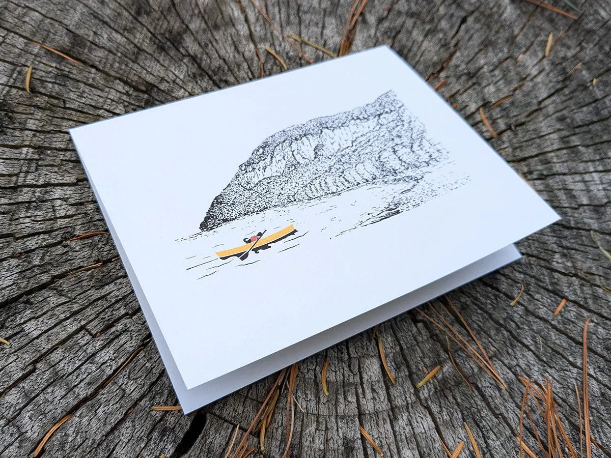 Montañas - Canoeing Dog Blank Greeting Card