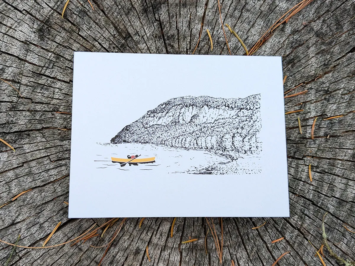 Montañas - Canoeing Dog Blank Greeting Card