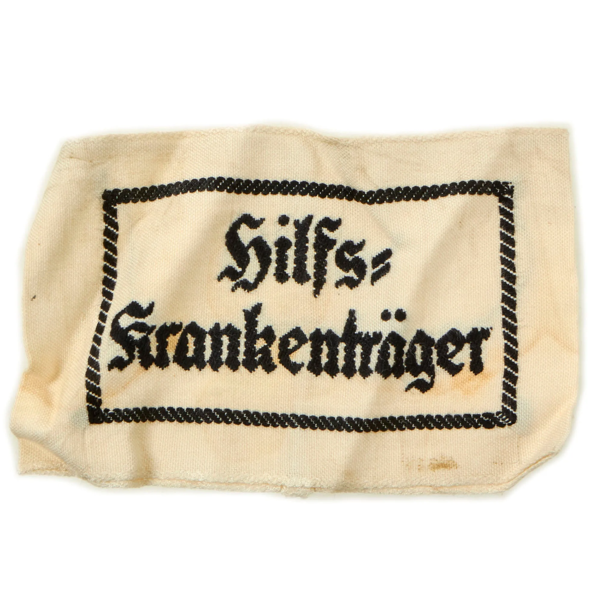 Original German WWII Armband Lot - (1) Deutsche Wehrmacht Civilian Service Armbands and (1) Stretcher Bearer Armband - 2 Items