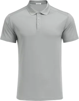 PINSPARK Golf Polo Shirts for Men Quick Dry Short Sleeve Collared Shirt Slim Fit Casual Solid Stylish Polos Shirt