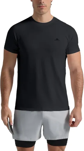 Pioneer Camp Mens Moisture Wicking Running Workout Shirt Performance Athletic T-Shirts UPF 50  Short Sleeve Active Gym Tops
