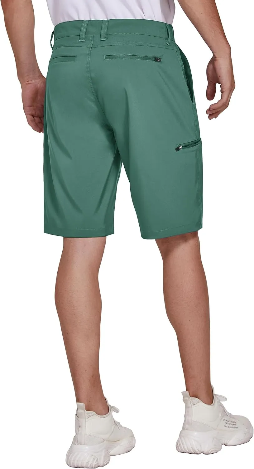 PULI Men's Golf Hybrid Dress Shorts Casual Summer Stretch Flat Front Lightweight Hiking Shorts Quick Dry with Pockets