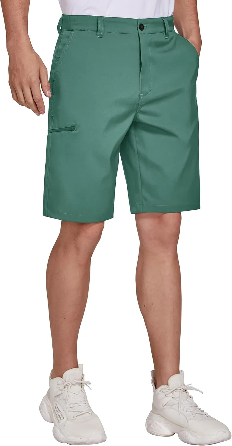 PULI Men's Golf Hybrid Dress Shorts Casual Summer Stretch Flat Front Lightweight Hiking Shorts Quick Dry with Pockets