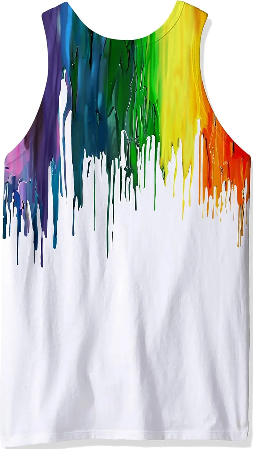 RAISEVERN Men's Tank Tops Summer Sleeveless Tee Cool Workout T-Shirts Beach Athletic Undershirts