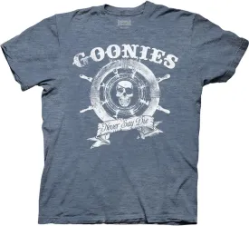 Ripple Junction The Goonies Men's Short Sleeve T-Shirt Captain's Wheel Never Say Die Quote 1980's Comedy Officially Licensed