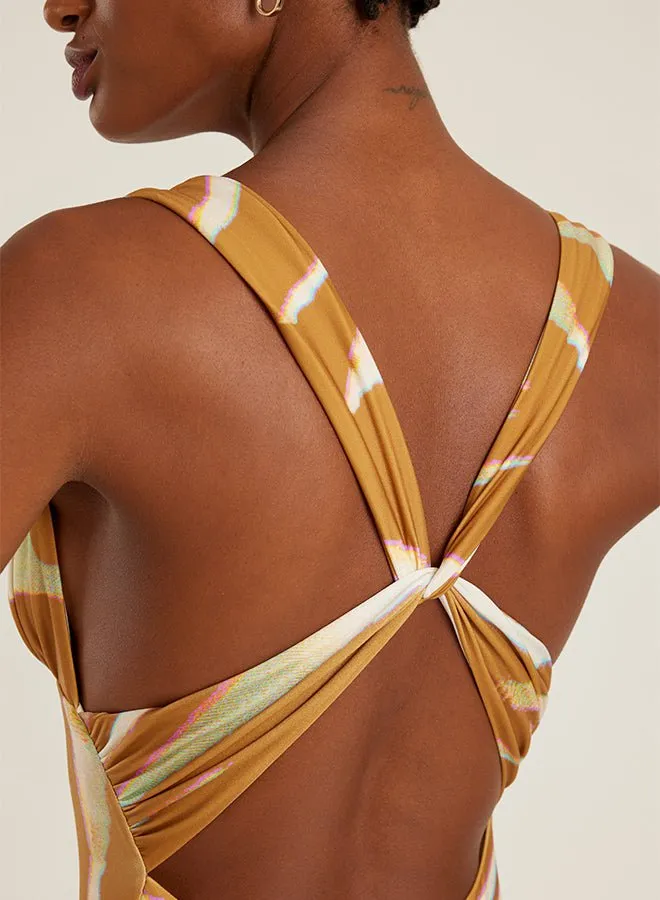 Ruched V Neck One Piece Oryx