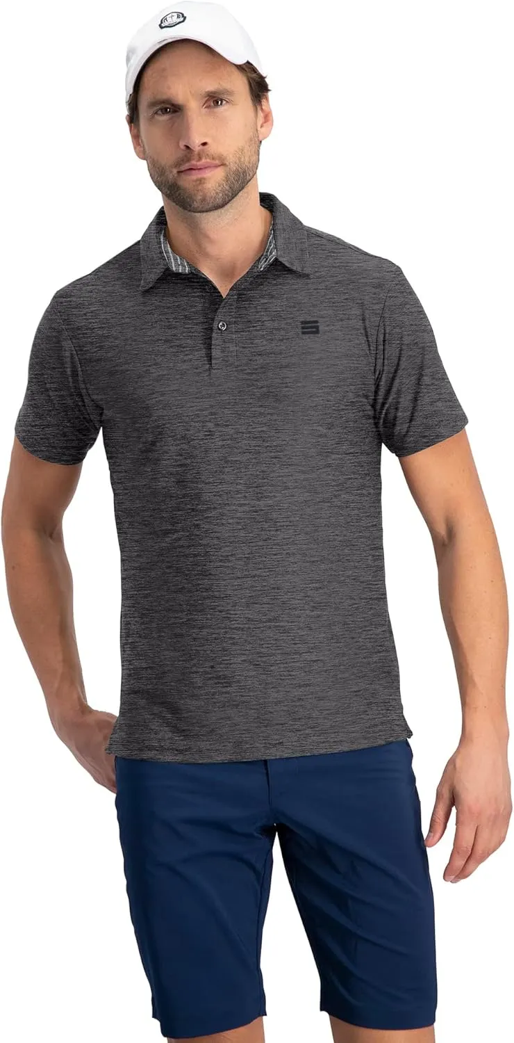 Three Sixty Six Golf Shirts for Men - Dry Fit Short-Sleeve Polo, Athletic Casual Collared T-Shirt