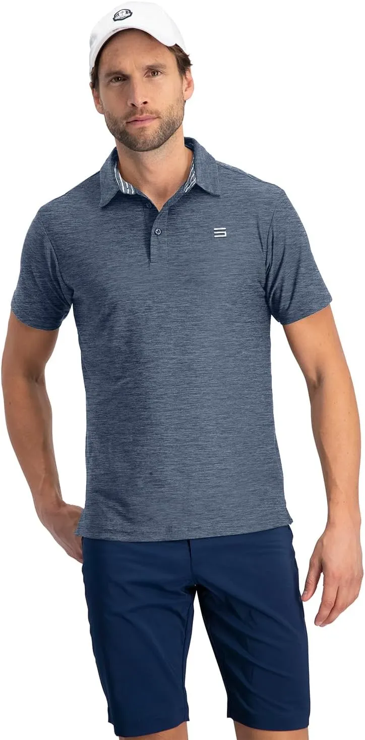 Three Sixty Six Golf Shirts for Men - Dry Fit Short-Sleeve Polo, Athletic Casual Collared T-Shirt