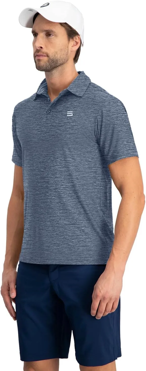Three Sixty Six Golf Shirts for Men - Dry Fit Short-Sleeve Polo, Athletic Casual Collared T-Shirt