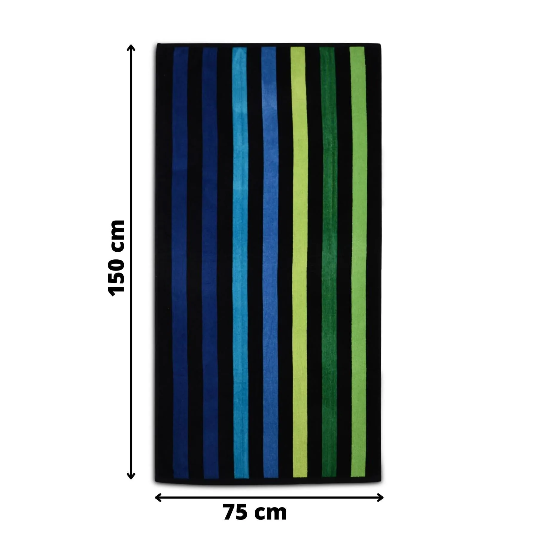 Velour Striped Beach Towel Blue Oasis