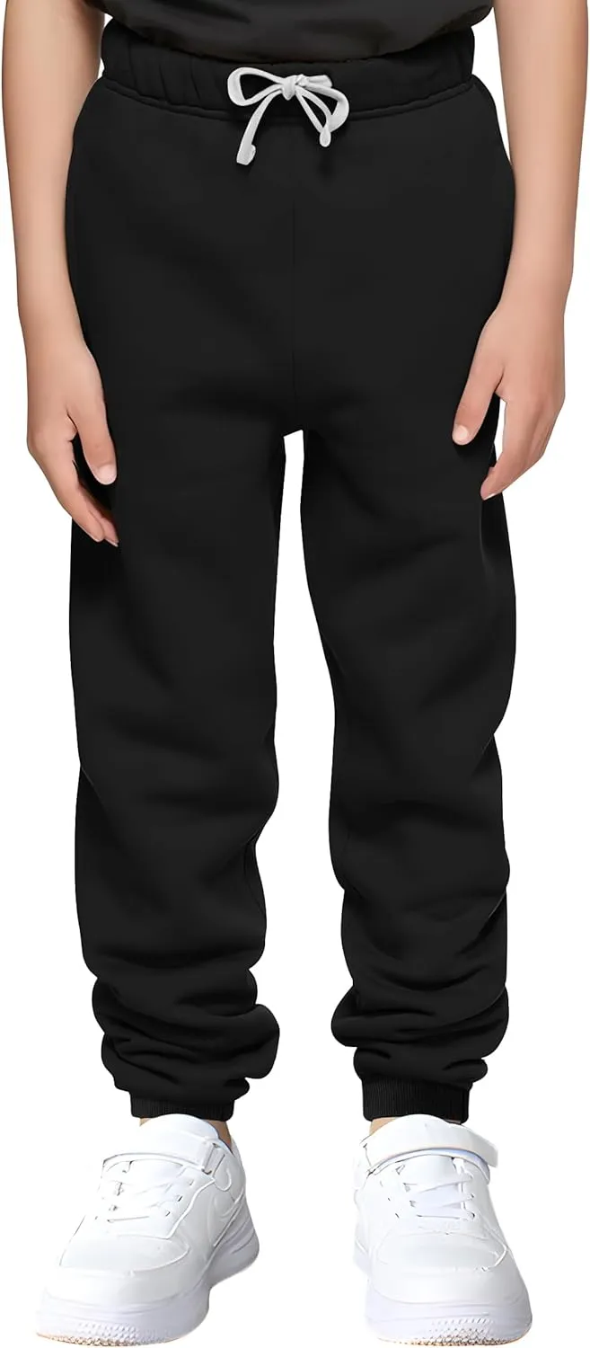 VOGRYE 3 Pack Boys Cotton Toddler Sweatpants Boys Joggers Pants with Pocket Drawstring for Kids 2T-14 Years