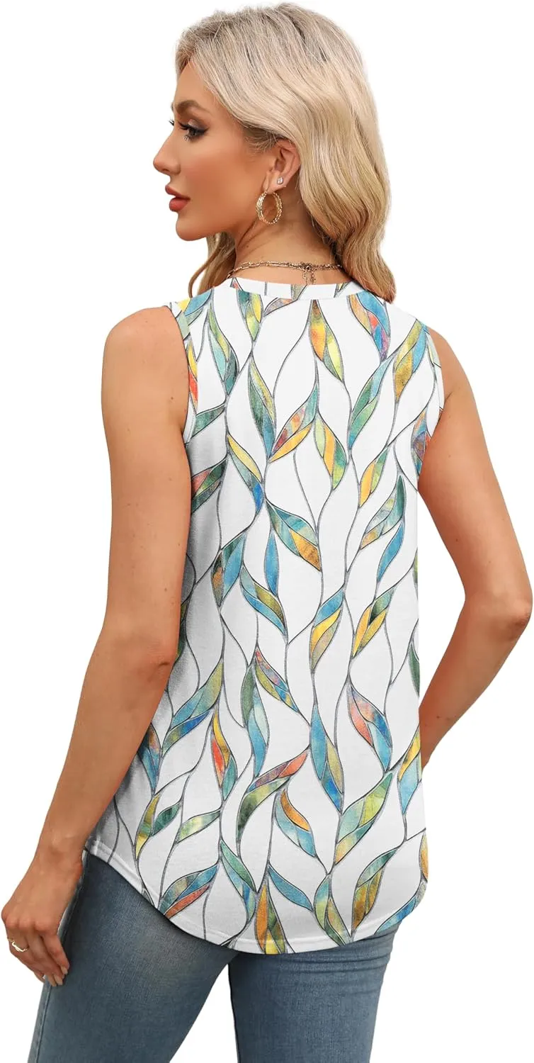 WEESO Womens Tank Tops Basic Casual Summer Trendy Crewneck Sleeveless Shirts Tops